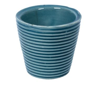 Bowl Conico Frisado Azul 19 X15 H Ceramica