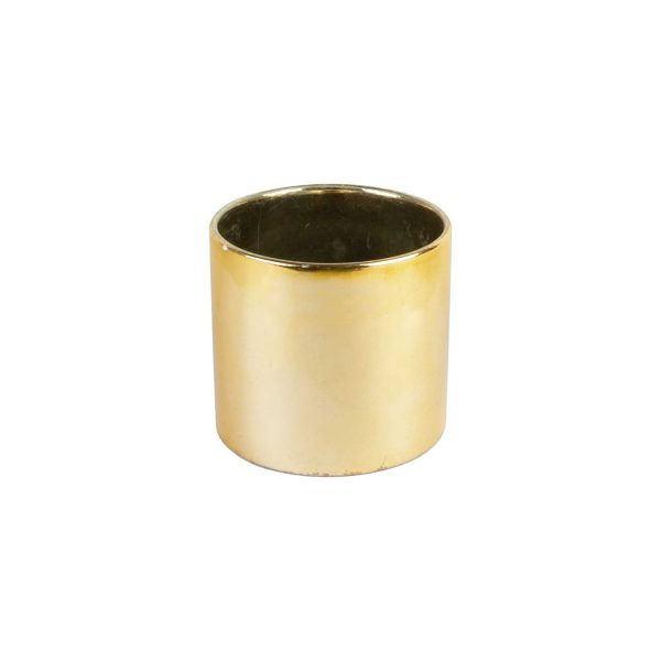 Cilindro Dourado 15 X14 H Porcelana