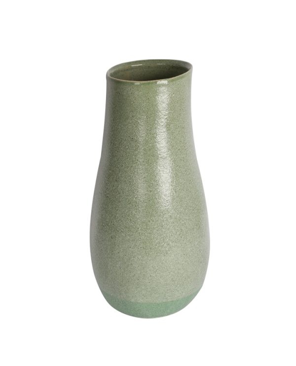 Vaso Verde 11x34 H Cerâmica