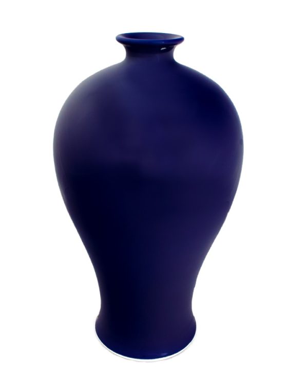Vaso Azul 36x20cm Cerâmica