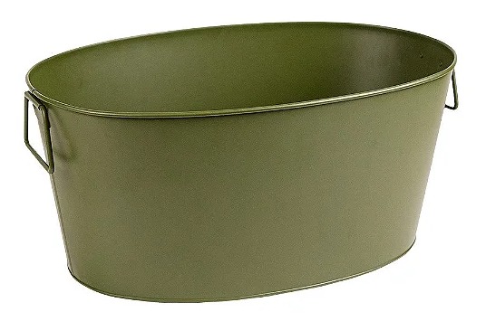 Champanheira Oval Verde Oliva 51 X37 X23 H Metal