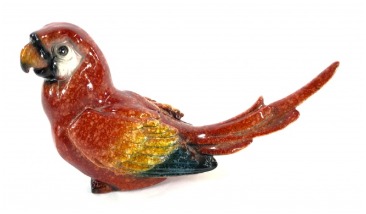 Pássaro Arara P Vermelho 15 Cm Resina