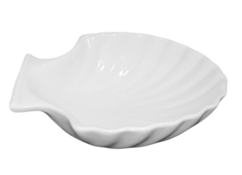 Mini Concha Branca  9 Cm Louça