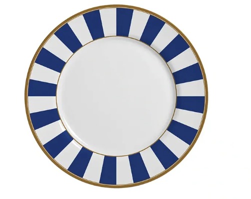 Prato Sobremesa 20 Cm  Listrado Azul