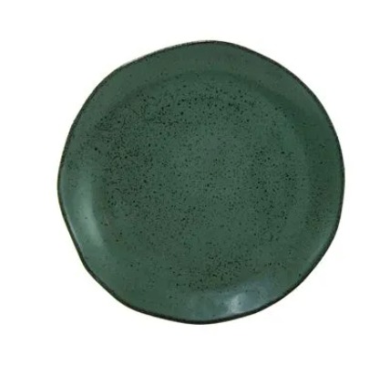 Prato Sobremesa Verde Folha 20 Cm Orgânico Stoneware