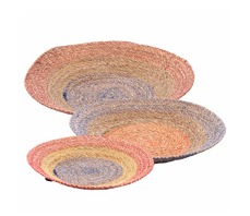 Centro Mesa 34 Cm Fibra Natural Colorido