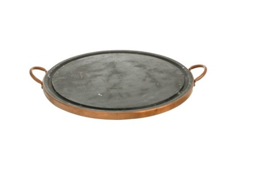Trav. Red. Pedra Sabão 32 Cm C/ Alça Cobre