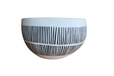 Centro Mesa 18 X10 H Contraste Preto/Branco Cerâmica