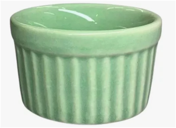 Ramekin 9 X5 H Canelado Verde Celadon Louça