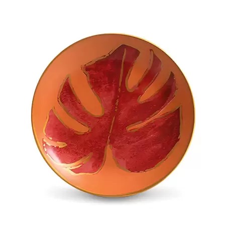 Prato Sobremesa  20 Cm Ginger  Floral Laranja