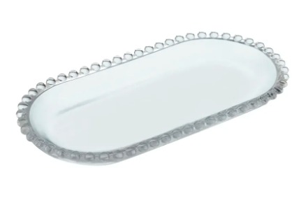 Mini Prato Oval 24 X12 Contas Cristal