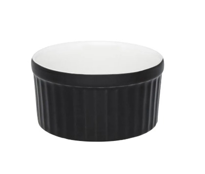 Ramekin 7 X3 H Canelado Preto Louça
