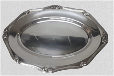 Trav. Oval Regência 55 Cm Prata