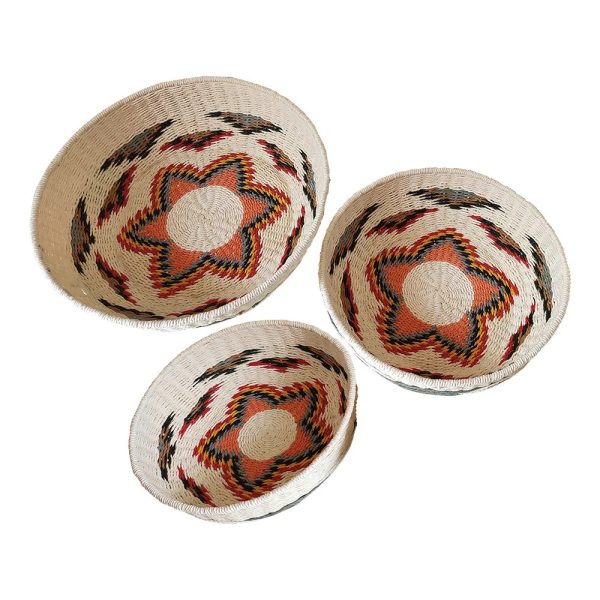Cesta Red. Bege/Laranja 35 X10 H Fibra