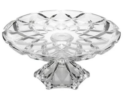 Prato Bolo Diamond Reto 30 X15 H Cristal