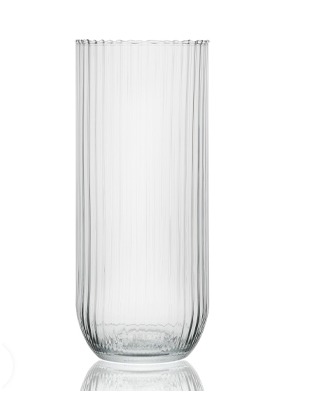 Vaso Cilindro Grafiato 12 X36 H Vidro